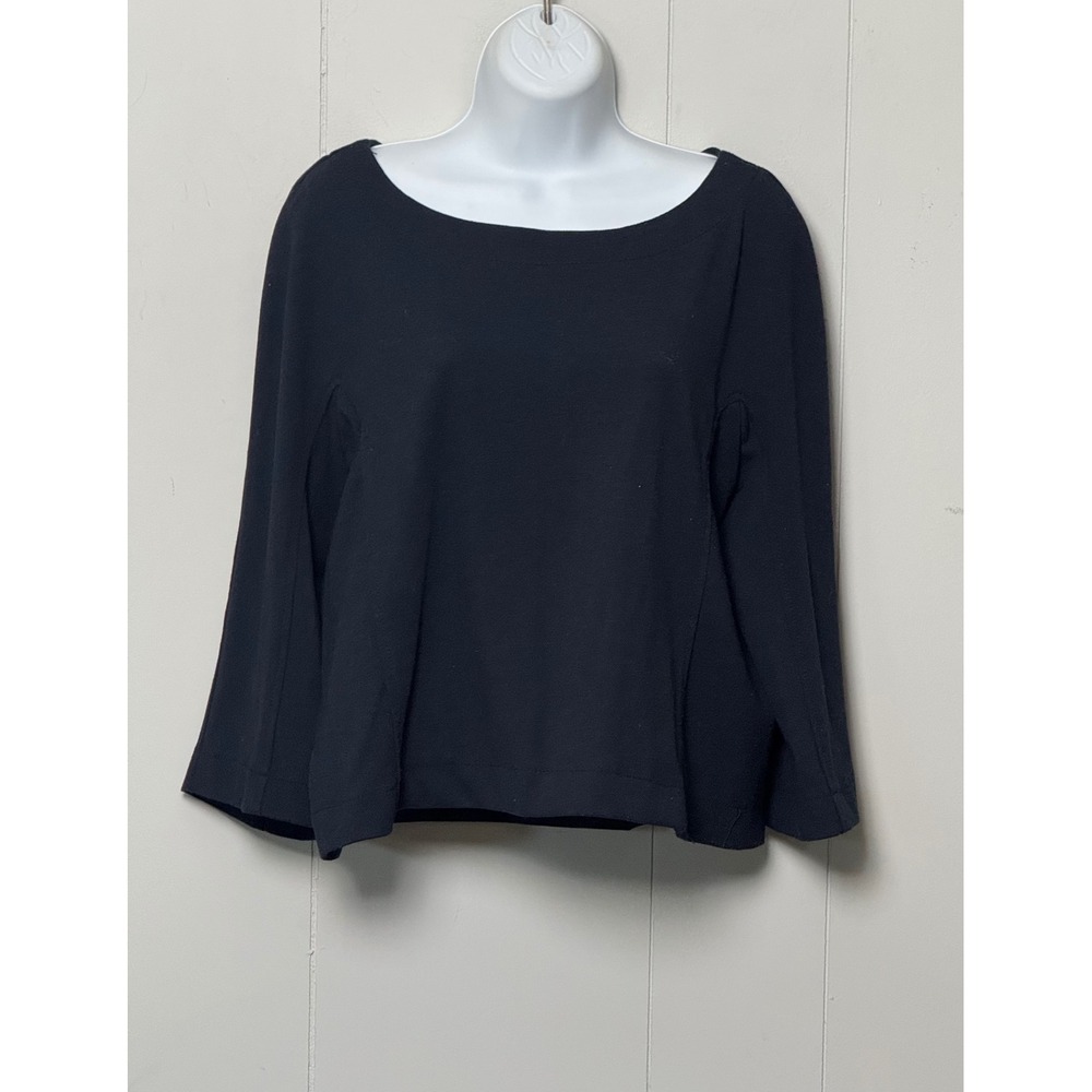Max Studio London Women's Black Boat Neck 3/4 Sleeve Top Size Large